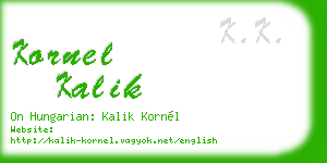 kornel kalik business card